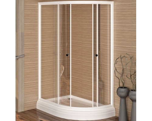 Приобрести Душевой уголок Radomir 120x80 L 1-03-1-1-0-0080 с поддоном профиль Белый стекло прозрачное в магазине сантехники Santeh-Crystal.ru