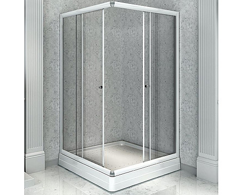 Приобрести Душевой уголок Radomir 110x90 R 1-03-1-2-0-1220 с поддоном профиль Белый стекло прозрачное в магазине сантехники Santeh-Crystal.ru