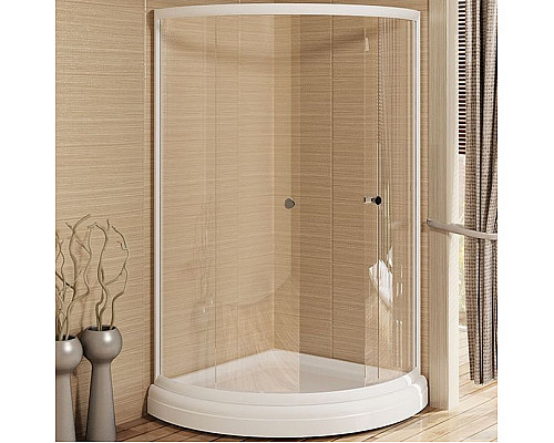 Приобрести Душевой уголок Radomir 110x110 1-09-1-0-0-0050 профиль Белый стекло прозрачное в магазине сантехники Santeh-Crystal.ru