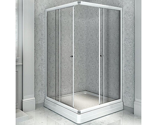 Заказать Душевой уголок Radomir 110x110 1-09-1-0-0-1200 профиль Белый стекло прозрачное в магазине сантехники Santeh-Crystal.ru