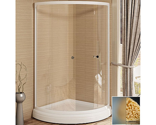 Купить Душевой уголок Radomir 90x90 1-09-1-0-0-0011 профиль Белый стекло матовое в магазине сантехники Santeh-Crystal.ru