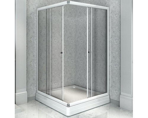Купить Душевой уголок Radomir 100x90 1-09-1-0-0-1210 профиль Белый стекло прозрачное в магазине сантехники Santeh-Crystal.ru