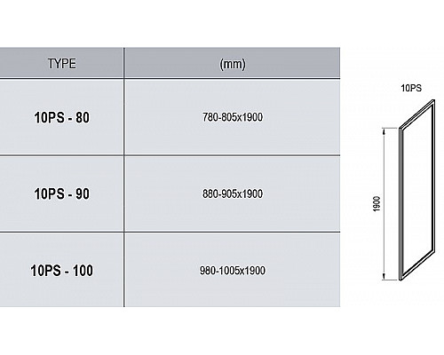 Купить Душевая стенка Ravak 10° 10PS-90 9UV70100Z1 профиль Белый стекло Transparent в магазине сантехники Santeh-Crystal.ru
