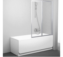 Шторка на ванну Ravak Behappy VS2 105 796M0U00Z1 профиль Сатин стекло Transparent