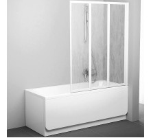 Шторка на ванну Ravak Behappy VS3 100 795P010041 профиль Белый витраж пластик Rain