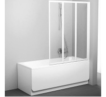 Шторка на ванну Ravak Behappy VS3 115 795S0100Z1 профиль Белый стекло Transparent