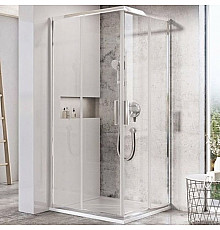 Душевой уголок Ravak Blix Slim BLSRV2-90 90x90 X1LM70C00Z1 профиль Хром стекло Transparent
