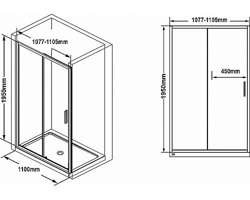 Santeh-Crystal.ru: Душевая дверь Ravak Blix Slim BLSDP2-110 X0PMD0C00Z1 профиль Хром стекло Transparent Приобрести Душевая дверь Ravak Blix Slim BLSDP2-110 X0PMD0C00Z1 профиль Хром стекло Transparent в магазине сантехники Santeh-Crystal.ru