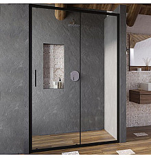 Душевая дверь Ravak Blix Slim BLSDP2-120 X0PMG0300Z1 профиль Черный матовый стекло Transparent