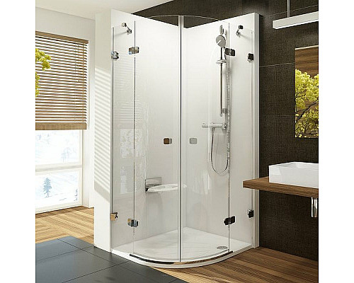 Купить Душевой уголок Ravak Brilliant BSKK4-80 80х80 3U244A00Y1 профиль Хром стекло Transparent в магазине сантехники Santeh-Crystal.ru