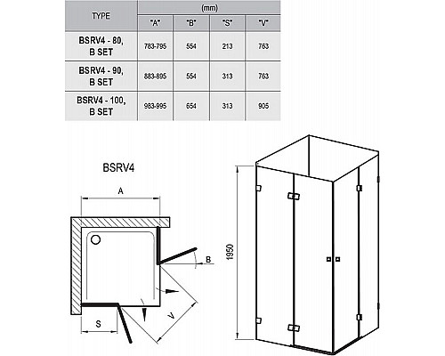 Santeh-Crystal.ru: Душевой уголок Ravak Brilliant BSRV4-100 100х100 1UVAAA00Z1 профиль Хром стекло Transparent Приобрести Душевой уголок Ravak Brilliant BSRV4-100 100х100 1UVAAA00Z1 профиль Хром стекло Transparent в магазине сантехники Santeh-Crystal.ru