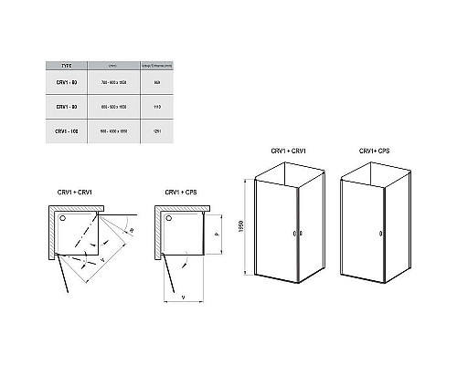 Заказать Душевая дверь Ravak Chrome CRV1-100 1QVA0C01Z1 профиль Хром стекло Transparent в магазине сантехники Santeh-Crystal.ru