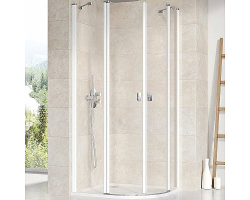 Заказать Душевой уголок Ravak Chrome CSKK4 80x80 3Q140100Z1 профиль Белый стекло Transparent в магазине сантехники Santeh-Crystal.ru