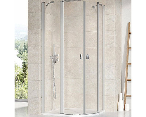 Заказать Душевой уголок Ravak Chrome CSKK4 80x80 3Q140U00Z1 профиль Сатин стекло Transparent в магазине сантехники Santeh-Crystal.ru