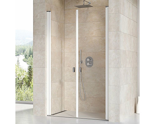 Купить Душевая дверь Ravak Chrome CSDL2-90 0QV7C10LZ1 профиль Белый стекло Transparent в магазине сантехники Santeh-Crystal.ru