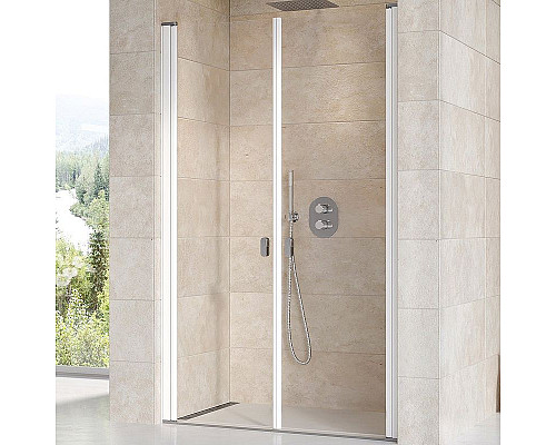 Приобрести Душевая дверь Ravak Chrome CSDL2-100 0QVAC10LZ1 профиль Белый стекло Transparent в магазине сантехники Santeh-Crystal.ru