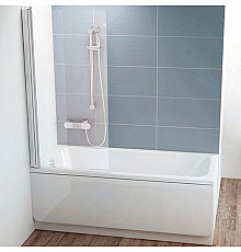 Шторка на ванну Ravak Chrome CVS1 80 L 7QL40U00Z1 профиль Сатин стекло Transparent