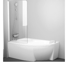 Шторка на ванну Ravak Chrome CVSK1 Rosa 160/170 L 7QLS0100Y1 профиль Белый стекло Transparent
