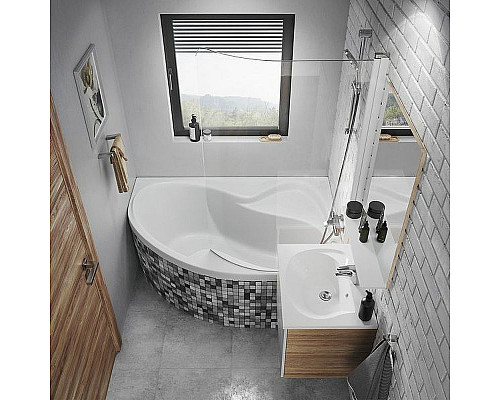 Приобрести Шторка на ванну Ravak Chrome CVSK1 Rosa 160/170 R 7QRS0100Y1 профиль Белый стекло Transparent в магазине сантехники Santeh-Crystal.ru