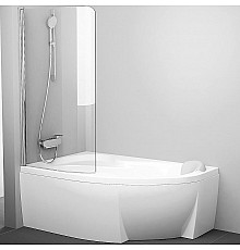 Шторка на ванну Ravak Chrome CVSK1 Rosa 140/150 L 7QLM0C00Y1 профиль Хром стекло Transparent