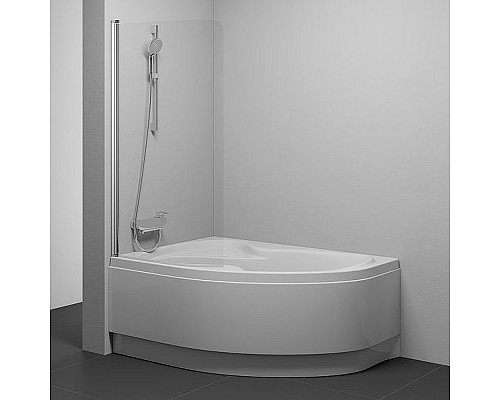 Заказать Шторка на ванну Ravak Chrome CVSK1 Rosa 160/170 L 7QLS0C00Y1 профиль Хром стекло Transparent в магазине сантехники Santeh-Crystal.ru