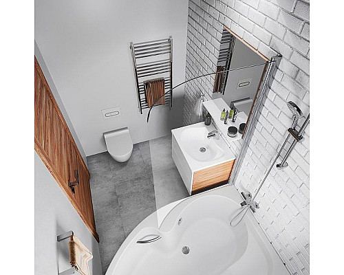 Заказать Шторка на ванну Ravak Chrome CVSK1 Rosa 160/170 L 7QLS0C00Y1 профиль Хром стекло Transparent в магазине сантехники Santeh-Crystal.ru