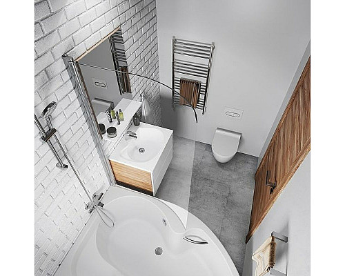 Заказать Шторка на ванну Ravak Chrome CVSK1 Rosa 160/170 R 7QRS0C00Y1 профиль Хром стекло Transparent в магазине сантехники Santeh-Crystal.ru