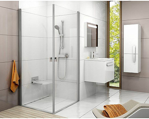 Заказать Душевая дверь Ravak Chrome CRV1-80 1QV40C01Z1 профиль Хром стекло Transparent в магазине сантехники Santeh-Crystal.ru