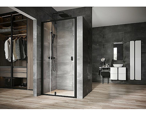 Купить Душевая дверь Ravak Nexty NDOP2-120 03OG0300Z1 профиль Черный стекло Transparent в магазине сантехники Santeh-Crystal.ru