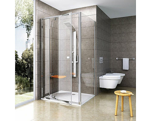 Купить Душевая стенка Ravak Pivot PPS-80 90G40C00Z1 профиль Хром стекло Transparent в магазине сантехники Santeh-Crystal.ru