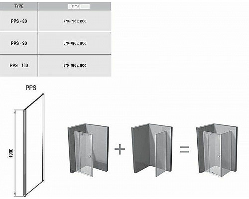 Купить Душевая стенка Ravak Pivot PPS-80 90G40C00Z1 профиль Хром стекло Transparent в магазине сантехники Santeh-Crystal.ru