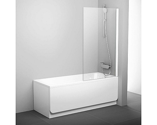 Купить Шторка на ванну Ravak Pivot PVS1-80 79840100Z1 профиль Белый стекло Transparent в магазине сантехники Santeh-Crystal.ru