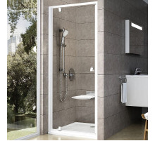 Душевая дверь Ravak Pivot PDOP1-90 03G70100Z1 профиль Белый ручка Хром стекло Transparent