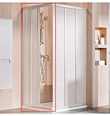 Душевая дверь Ravak Supernova ASRV3-90 15V70U0211 профиль Сатин витраж пластик Pearl