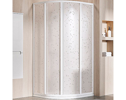 Купить Душевой уголок Ravak Supernova SKCP4-90 90x90 3117O10211 профиль Белый витраж пластик Pearl в магазине сантехники Santeh-Crystal.ru