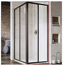 Душевая дверь Ravak Supernova SRV2-100 195 S 14VA03O2Z1 профиль Черный стекло Transparent