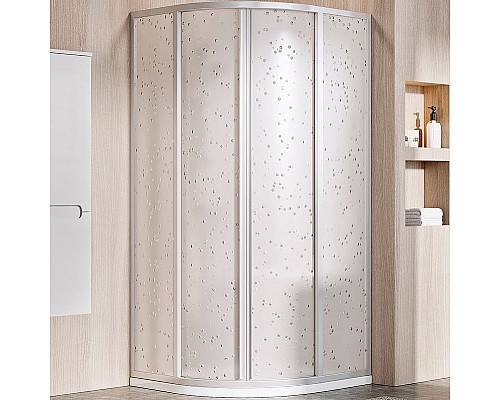 Купить Душевой уголок Ravak Supernova SKCP4-80 80x80 3114OU0211 профиль Сатин витраж пластик Pearl в магазине сантехники Santeh-Crystal.ru