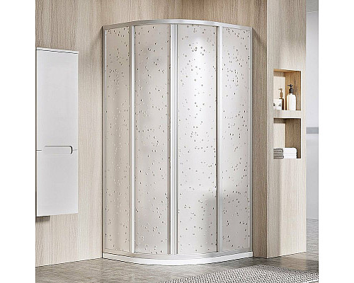 Купить Душевой уголок Ravak Supernova SKCP4-80 80x80 3114OU0211 профиль Сатин витраж пластик Pearl в магазине сантехники Santeh-Crystal.ru