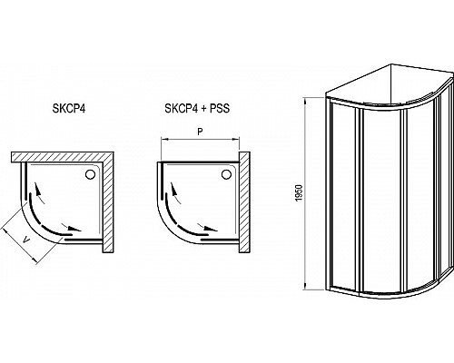 Купить Душевой уголок Ravak Supernova SKCP4-80 80x80 3114OU0211 профиль Сатин витраж пластик Pearl в магазине сантехники Santeh-Crystal.ru