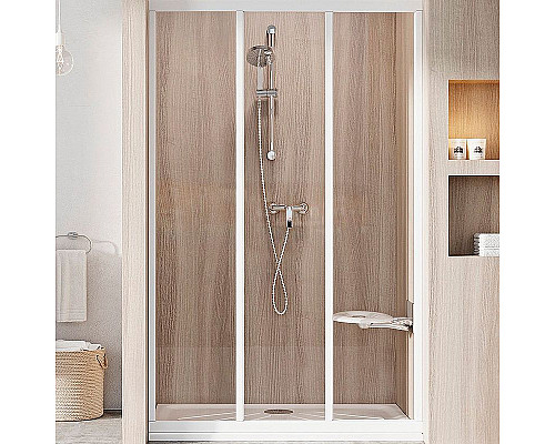 Приобрести Душевая дверь Ravak Supernova ASDP3-130 00VJ01R2Z1 профиль Белый стекло Transparent в магазине сантехники Santeh-Crystal.ru