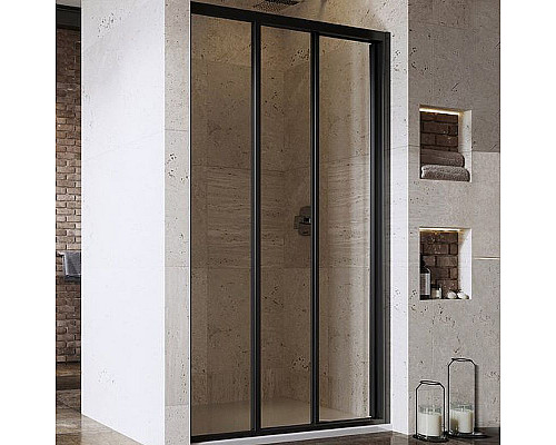 Купить Душевая дверь Ravak Supernova ASDP3-110 00VD03R2Z1 профиль Черный стекло Transparent в магазине сантехники Santeh-Crystal.ru