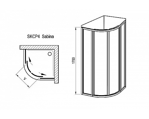 Приобрести Душевой уголок Ravak Supernova SKCP4-80 Sabina 80x80 31144VU0011 профиль Сатин витраж пластик Pearl в магазине сантехники Santeh-Crystal.ru