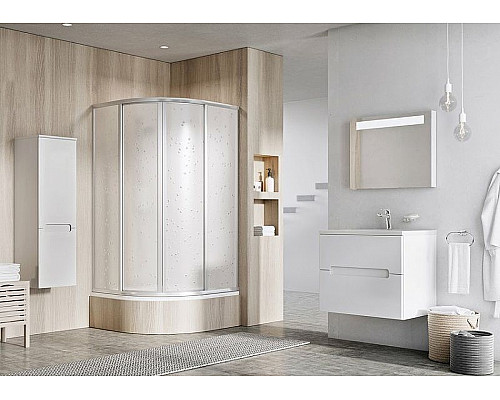 Приобрести Душевой уголок Ravak Supernova SKCP4-80 Sabina 80x80 31144VU0011 профиль Сатин витраж пластик Pearl в магазине сантехники Santeh-Crystal.ru