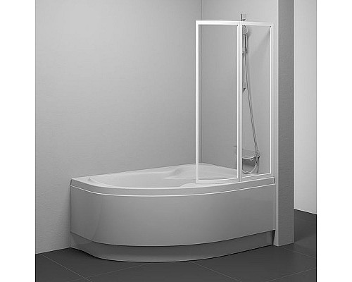 Заказать Шторка на ванну Ravak Supernova VSK2 Rosa 140 R 76P70100Z1 профиль Белый стекло Transparent в магазине сантехники Santeh-Crystal.ru