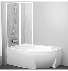 Шторка на ванну Ravak Supernova VSK2 Rosa 150 L 76L8010041 профиль Белый витраж пластик Rain