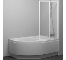 Шторка на ванну Ravak Supernova VSK2 Rosa 150 R 76P80100Z1 профиль Белый стекло Transparent
