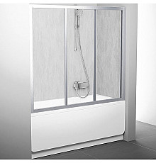 Шторка на ванну Ravak Supernova AVDP3-120 40VG0U0241 профиль Сатин витраж пластик Rain