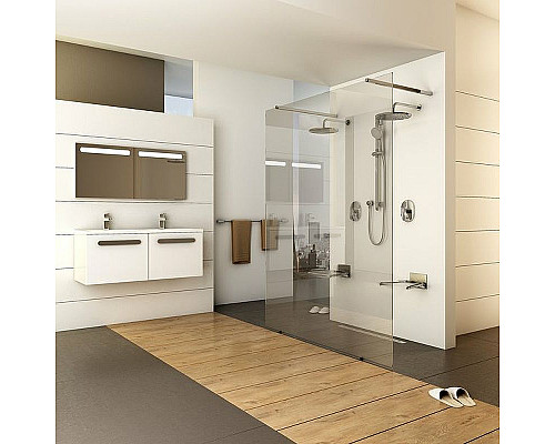 Приобрести Душевая перегородка Ravak Walk-In Free 140 GW9FM0C00Z1 профиль Хром стекло Transparent в магазине сантехники Santeh-Crystal.ru