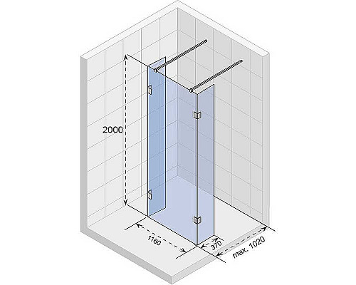 Купить Душевая перегородка Riho SZ Scandic NXT X202 116х37 G001050120 (GX00332C0) профиль Хром стекло прозрачное в магазине сантехники Santeh-Crystal.ru