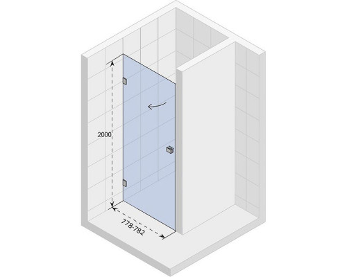 Приобрести Душевая дверь Riho SZ Scandic NXT X101 80 L G001003120 (GX08002C1) профиль Хром стекло прозрачное в магазине сантехники Santeh-Crystal.ru